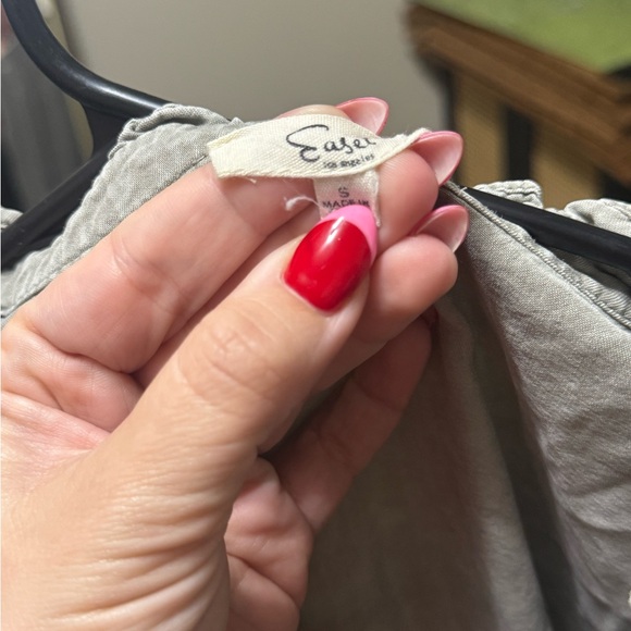 Slate Gray Flowy Blouse - Picture 2 of 7